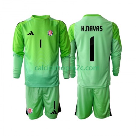 Costa Rica Keylor Navas 1 Portiere Bambino Maglia Prima 2025 Manica Lunga